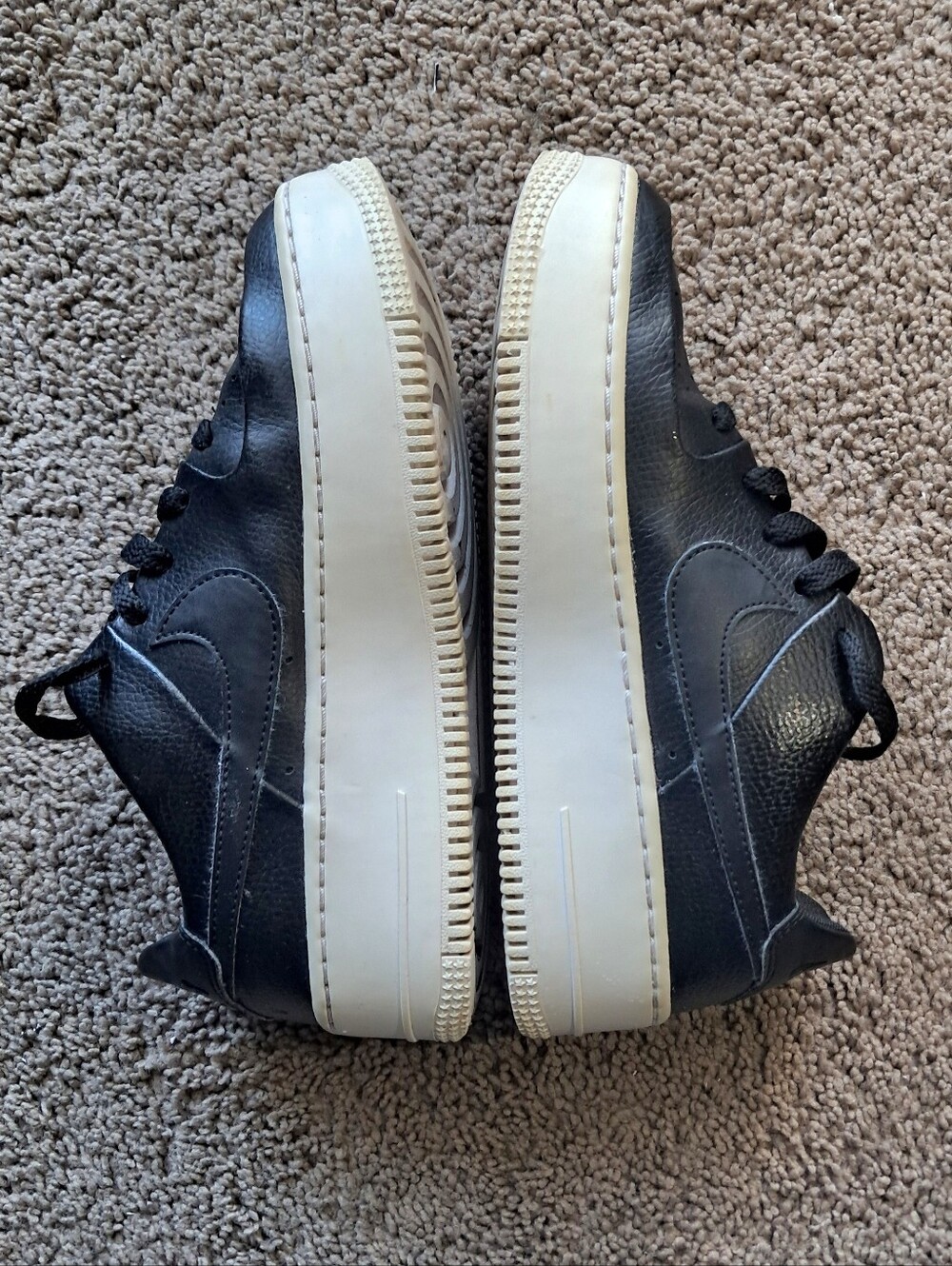 Nike Air Force 1 Sage Low Shoes Womens Black Off White Platform Size 7.5 - Picture 3 of 9